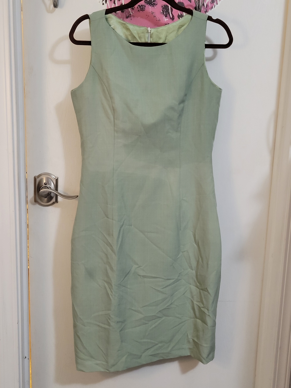 Classic Sleeveless Sheath Dress in Light Sage — Unbranded